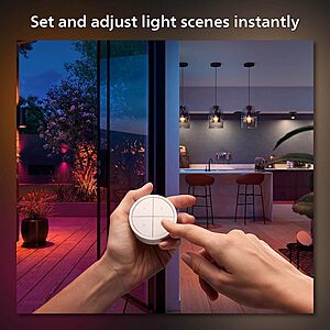 [Prime]Philips Hue Wall Tap Dial Light Switch, Portable, White - 1 Pack - Requires Lights and Bridge - Smart Home - Easy, No-Wire Installation $41.78