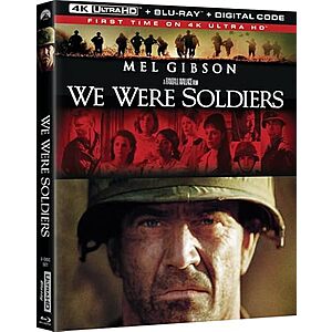 We Were Soldiers 4KUHD + Blu Ray+ Digital $13.49 Amazon