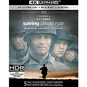[Prime] $14.99* | Saving Private Ryan: Commemorative 20th Anniversary Edition (4K Ultra HD + Blu-ray + Digital 4K) at Amazon