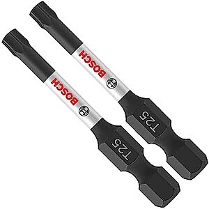 $8.56* | 15-Pack BOSCH 1/4" x 2" Torx #25 Impact Tough Screwdriving Power Bits at Amazon
