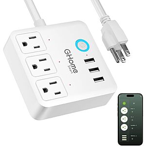 [Prime] GHome Smart 6-Outlet WiFi Power Strip Surge Protector w/ 3 USB Ports & Voice Control (White) $19.99 + Free Shipping