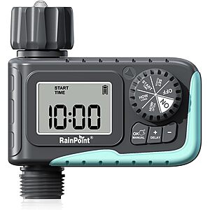 [Prime] RAINPOINT Programmable Sprinkler Timer for Garden Hose w/ Rain Delay & Manual Mode (1 Outlet) $25.64 + Free Shipping