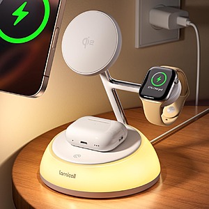 Prime Members: Lamicall Qi2 4-in-1 Magsafe Wireless Charging Station w/ Multi-Color Light $22 + Free Shipping