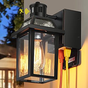 Porch LightYisuro Outlet, Dusk to Dawn Outdoor Lights with Outlet