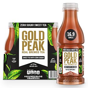 36 (6 x 6) 16.9 Oz Bottles of GOLD PEAK Ice Tea (Zero, Sweet, Unsweet) $25.70 S&S Promo (Follow Post Directions Please)