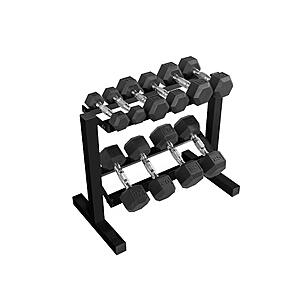 CAP 150 LB Dumbbell Set with 2-Tier Rack, Rubber Hex Free Weights Set, Home Gym Weight Set with Horizontal Storage Rack for Strength Training $170 FS @ Amazon