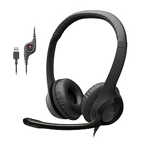 Logitech H390 On-Ear USB-A Headset w/ Noise-Cancelling Mic (Black) $15.29 + Free Shipping w/ Prime or on $35+