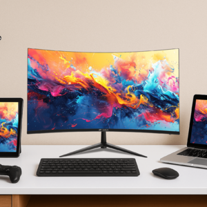 $90 FS Walmart CRUA 24-inch 75HZ Curved Mnitor Built in Speakers, computer monitor1500R, FHD 1920×1080,HDMI/DP/Audio, Supports 75×75mm Wall Mount,