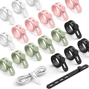 20 Pack Lamicall Silicone Cable Ties Cord Organizer (Colorful) $7 + Free Shipping w/ Prime or on 35+ Orders