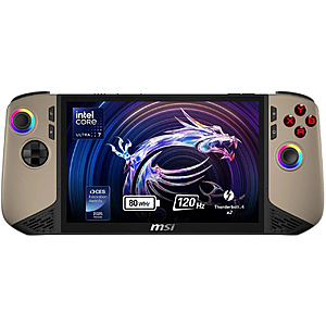 MSI Claw Claw 8 AI+ A2VM Gaming Handheld: Intel Ultra 7-258V, 8" FHD 120Hz Display, 32GB LPDDR5, 1TB NVMe SSD $999 + Free Shipping
