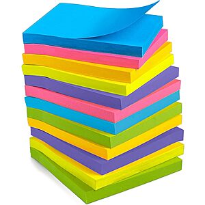 [Prime] 12-Pack 3"x3" OHOME Colorful Sticky Notes (480 Sheets) $3.99 + Free Shipping