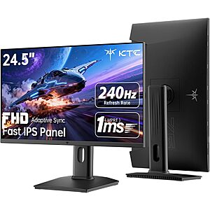 Prime: 24.5" KTC 240Hz FHD IPS Gaming Monitor $80.39 & More + Free Shipping