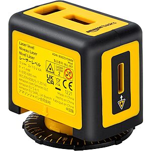 [Prime] Amazon Basics 360-Degree Rotating Laser Level w/ 16' Range & 2 Backlit Bubble Vials (Yellow/Black) $11.16 + Free Shipping