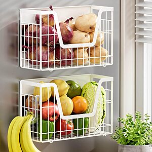[Prime] 2-Pack YIWANFW Magnetic Metal Storage Shelves w/ 4-Hooks $20.51 + Free Shipping