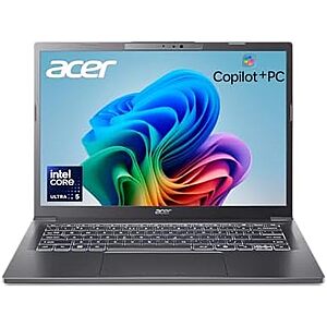[Resale, AC] $400.19 | Acer Aspire 14 AI Laptop: 14" 1200p, Ultra 5 226V, 16GB RAM, 512GB SSD (Used - Like New) at Amazon