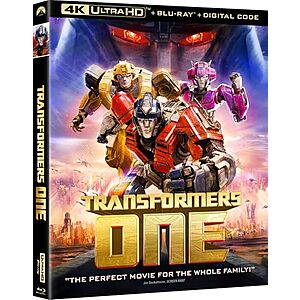 [Prime] $12.99* | Transformers One (4K UHD + Blu-ray + Digital) at Amazon