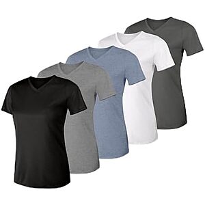 [Prime] $21.50 | 5-Pack Hanes Women's T-Shirt Sport Cool Dri V-Neck Performance Tees at Amazon