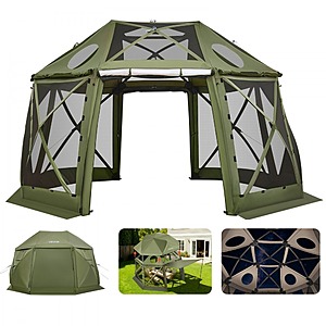 13'x13' VEVOR Pop up Gazebo Screen Camping Tent (Army Green, Spherical Style) $155.55 + Free Shipping