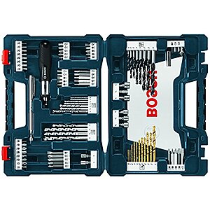 [Prime] $34.12* | 91-Piece BOSCH Mixed Drilling & Driving Bit Set w/ Case at Amazon
