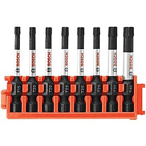[Prime] $6.11* | 8-Piece Bosch Impact Tough Torx 2" Power Bits w/ Clip for Custom Case System at Amazon