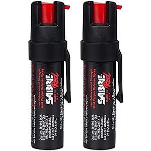 [Prime] $9.49* | 2-Pack 0.67-Oz SABRE RED Compact Pepper Spray (Black) at Amazon