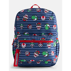 Kids'  Character 17" Print Laptop Backpack: Nintendo Barbie Bluey Hello Kitty + more