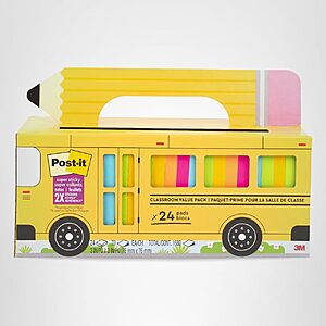 24-Pack Post-it Super Sticky Notes 3" x 3" (Assorted Brights) $12.47 + Free Shipping w/ Prime or on $35+
