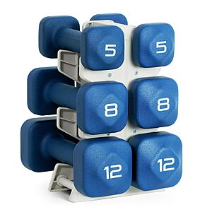 7-Piece Tone Fitness Neoprene Dumbbell Set w/ Rack (Blue, 2-Count Each: 5lb, 8lb, 12lb) $49.99 + Free Shipping