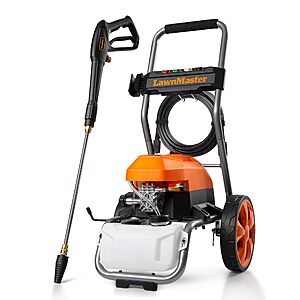 Prime, LawnMaster LT2100B Electric Pressure Washer 2300 PSI MAX 13 Amp 1.2 GPM CSA Certified with 5 Nozzles, $93.73
