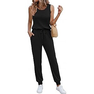 [Prime] Ekouaer Women's Sleeveless Ribbed One Piece Romper (Various Colors) From $4.90 + Free Shipping w/ Prime or on $35+