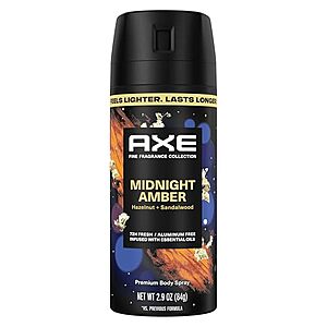 [Prime, SnS] $3.80 | AXE Fine Fragrance Collection Body Spray Midnight Amber at Amazon