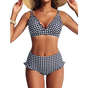 Prime: Hanna Nikole High Waisted Ruffle Bikini Set (4 colors) from $12.64 + Free Shipping