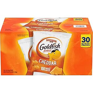 30-pk Goldfish Cheddar Crackers 1.5 oz Snack Packs $8.25 $5.35 w/ S&S