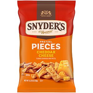 Snyder's of Hanover Cheddar Cheese Flavored Pretzel Pieces, 11.25 Oz~$2.44 After Coupon & S&S @ Amazon
