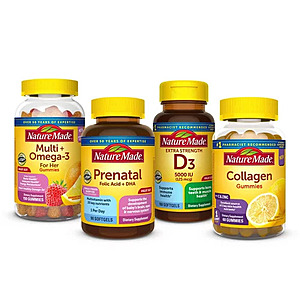All Nature Made Supplements and Vitamins Buy One Get One Free - Free Store Pickup or Free Shipping On Orders Over $35 -