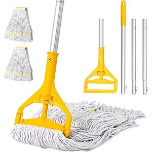 3-Pack Heavy Duty Industrial Cotton Looped Mop w/ 61" Aluminum Handle $19.97 + Free Shipping w/ Prime or on $35+