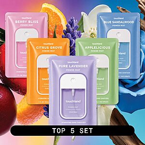 Touchland Hand Sanitizer Spray, Top 5 Set - 5 x 1 FL OZ $31.50 ($6.30/unit)