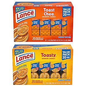 Lance Toasty & Toastchee Variety Pack - 40 pk~$9.92 After Coupon & S&S @ Amazon