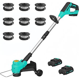 12" Garvee Cordless Battery Powered Grass Cutter String Trimmer w/ 2x2.0Ah Batteries & 8 Spools $45.49 + Free Shipping