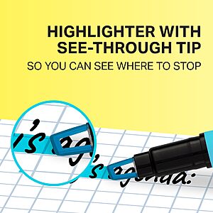 Sharpie Clear View Stick Highlighters, See-Through Chisel Tip, Assorted Fluorescent Colors, 8 Count - School, Home, and Office Use, Teacher Supplies $9.39