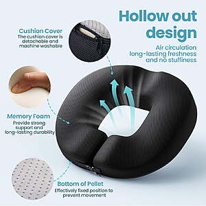 Walmart - Lolsea Donut Pillow Seat Cushion for Tailbone Pain Relief and Hemorrhoid - $21.57