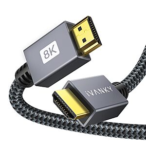 IVANKY HDMI 2.1 Cable 10 ft, 48Gbps Ultra High Speed, 8K@60Hz, 4K@120Hz Braided HDMI Cord $5.94