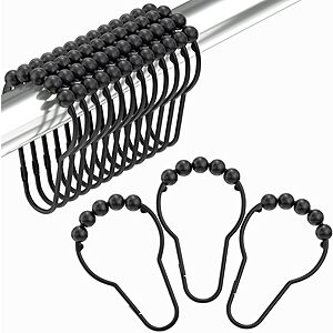 (prime) 12-Count Amazer Stainless Steel Shower Curtain Hooks $3.10 + Free S/H
