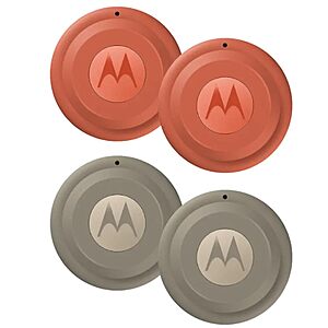 Motorola Moto Tag 2 (Works with Android Find My Device and Find Hub) Bluetooth 6.0 and UWB (4 Pack (2 Green 2 Orange))