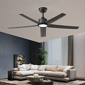 Prime Members: ocioc 52" Ceiling Fans with 5 Blade, Lights and Remote, Dimmable, Quiet Reversible DC Motor $55.59