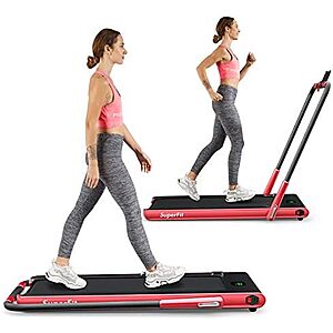 [Prime] $101.99* | Goplus Superfit 2-in-1 2.25HP Folding Treadmill w/ App & Remote Control, LED Display (Various Colors) at Amazon