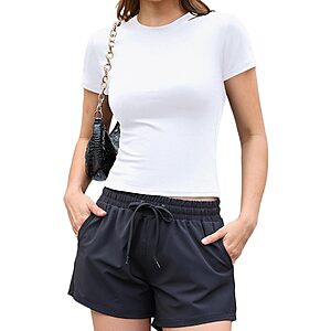 [Prime] Abardsion Women's Short Sleeve Crop Top (White) $4.99 + Free Shipping