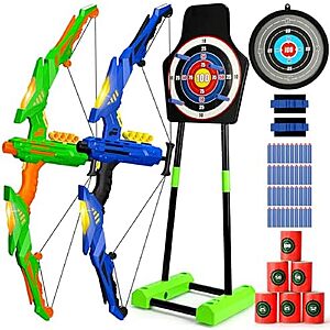 2-Pack TOY Life Kids Bow & Arrow Set w/ LED Lights, Standing/Movable Target & 40 Foam Darts $19.98 + Free Shipping w/ Prime or on $35+