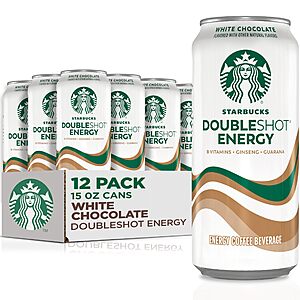 Prime: 12-Pack 15-Oz Starbucks Doubleshot Energy Drink Coffee Beverage (White Chocolate) $21 w/ S&S + Free Shipping