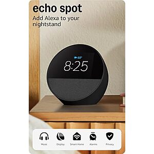 [Prime] $39.99 | Amazon Echo Spot Smart Alarm Clock w/ Alexa (2024 Model) at Amazon